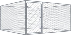 vidaXL Padoc pentru câini de exterior, 2 x 2 x 1 m, oțel galvanizat