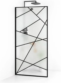 Paravan dus walk-in sticla securizata 8 mm Laser Black 90x190
