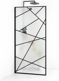 Paravan dus walk-in sticla securizata 8 mm Laser Black 90x190