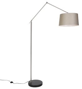 Lampa de podea moderna din otel cu abajur taupe 45 cm - Editor