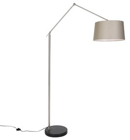 Lampa de podea moderna otel cu abajur taupe 45 cm - Editor