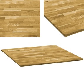 245988 vidaXL Blat de masă, lemn masiv de stejar, pătrat, 23 mm, 80x80 cm