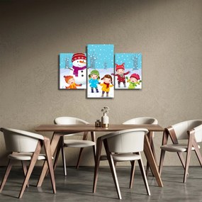 Tablou - Bucurii de iarnă pentru copii (90x60 cm)