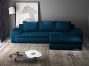 Colțar extensibil dumonde cu ladă de depozitare si sezut confortabil din spuma high-density, Leonardo Enjoy Petrol 260x185 cm II