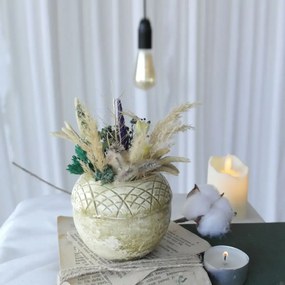 Ghiveci decorativ cu flori artificiale, homs seria A620,17x5.5x9 cm,30363