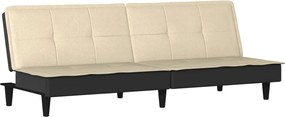 vidaXL Canapea extensibilă, crem, material textil