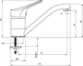 Joko Baterie pentru chiuvetă, cu pipă pivotantă Finisaj: Crom BOJ_026M