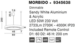 Pendul LED dimabil design modern MORBIDO alb