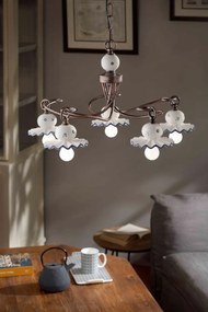 Candelabru cu 5 brate design clasic realizat manual din ceramica ROMA