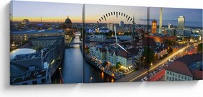 Tablou cu Berlin (cu ceas) (90x30 cm)
