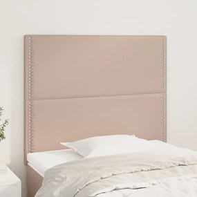 vidaXL Tăblii de pat 2 buc, cappuccino 90x5x78/88 cm piele ecologică
