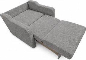 Fotoliu SAMY extensibil, cu lada de depozitare, stofa gri , cadru metalic, 103x100x92 Stofa, Gri