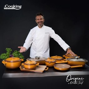Cratiță din aluminiu turnat cu capac 26x8 cm, 3.4L – Cooking by Heinner, Colecția Origini HR-BJK-CR26, strat antiaderent, eficiență termică