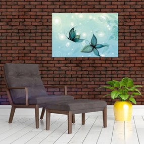 Tablou - Fluturi albaștri (90x60 cm)