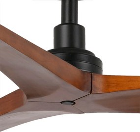 Ventilator aplicat tavan cu telecomanda KLIM S 92,5cm, negru/ nuc