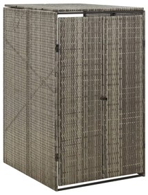 Magazie de pubela cu roti, gri, 70x80x117 cm, poliratan