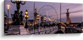 Tablou - Podul lui Alexandru al III.-lea din Paris (cu ceas) (90x30 cm)