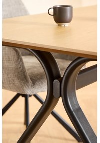 Masă de dining cu blat cu aspect de lemn de stejar 100x200 cm Bristol – Actona