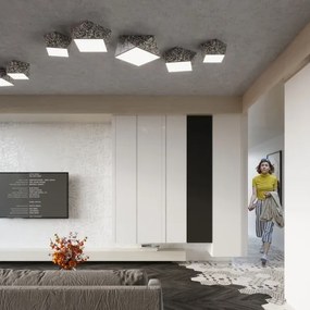 Plafonieră HEXA 3xE27/60W/230V argintie