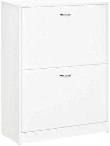 HOMCOM Dulap pentru pantofi dim. 60L x 24l x 80H cm 2 uși batante Alb | Aosom Romania