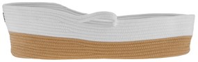 TEMPO-KONDELA SABI, coş tricotat, alb/ natural, 60x12,5 cm