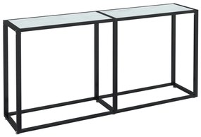 vidaXL Masă consolă, alb marmură, 160x35x75,5 cm, sticlă securizată
