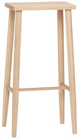 Scaun de bar în culoare naturală din lemn de stejar (înălțime șezut 72 cm) Folk – Hübsch