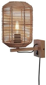 Aplica de perete eco din ratan Tanami tube S, nat