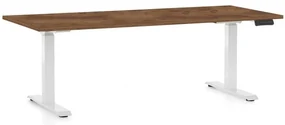Masă înălțime reglabilă OfficeTech C, 180 x 80 cm, picioare albe, stejar silverjack