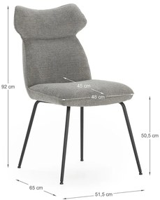 Scaune de dining gri 2 buc. Dara – Marckeric