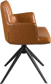Scaun pivotant design LUX, Piele sintetica, Cognac brown