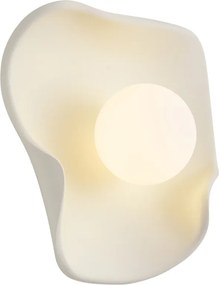 Lampă de perete Japandi Crem cu sticlă albă - Parel