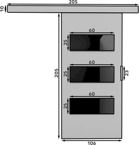 Usa glisanta Ares, ADRK Furniture (Latime: 86 cm, Culoare: Sonoma /Negru Lacobel)