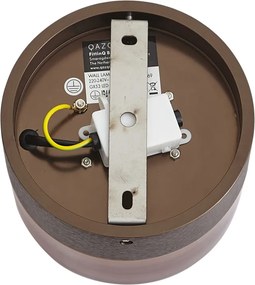 Lampă de perete de design bronz închis cu sticlă ambră IP44 - Michele