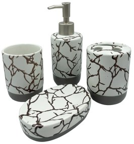 Set de baie Sanders 4 piese, Alb, Ceramica