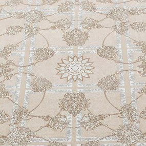250x350 cm Covor Persan Isfahan, 70% Polipropilenă și 30% Polyester, Design Clasic, Bej, Densitate 3000 gr/m2