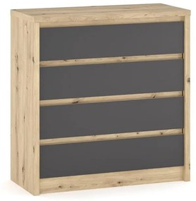 Dulap cu Sertare Lavinia Antracit 89x39.5x92 cm