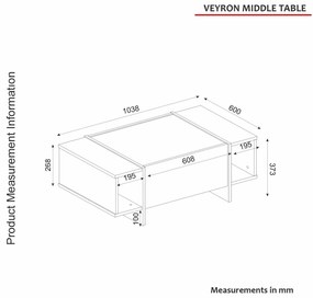 Măsuță de cafea Veya 1 (Travertin + Nisipiu) . 1102630
