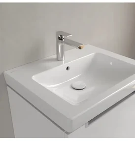Set mobilier 58.7cm Villeroy&amp;Boch Subway 2.0 alb lucios, cu lavoar Subway 2.0, A68700DH+7113F001