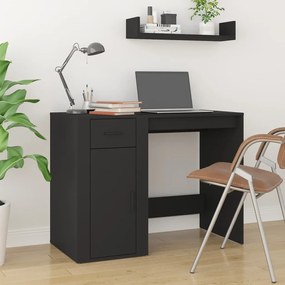 vidaXL Birou, negru, 100x49x75 cm, lemn prelucrat