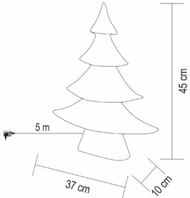 Brad de Crăciun LED, 45 cm, 160 LED, 230 V, alb cald