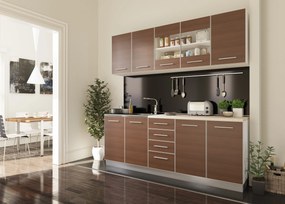 Bucatarie Riga, Pin Inchis/Alb, L 200 cm