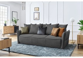 Canapea gri închis extensibilă 226 cm Leon – Bobochic Paris