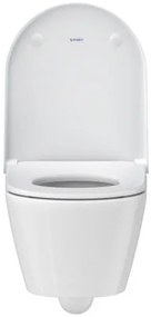 Set Vas WC suspendat cu capac soft close Duravit D-Neo Compact Rimless 36x48 cm evacuare orizontala