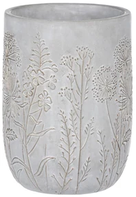 Husă din beton pentru ghiveci cu flori de câmp,gri, 19 x 25 cm