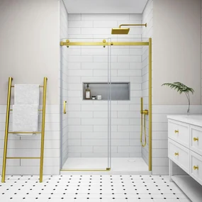 Milano Gold ușă de duș glisantă, 140x195cm, 8mm