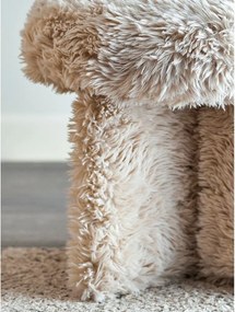 Puf bej cu tapițerie din blană artificială Frikka – Bloomingville