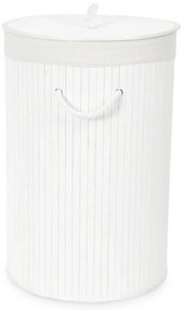Compactor Coș pentru rufe murdare Bamboo rotund, alb