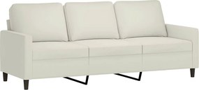 vidaXL Canapea cu 3 locuri, crem, 180 cm, catifea