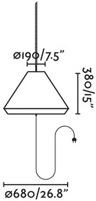 Lampa/Pendul portabil iluminat exterior decorativ SAIGON hole cap W70 gri/maro
